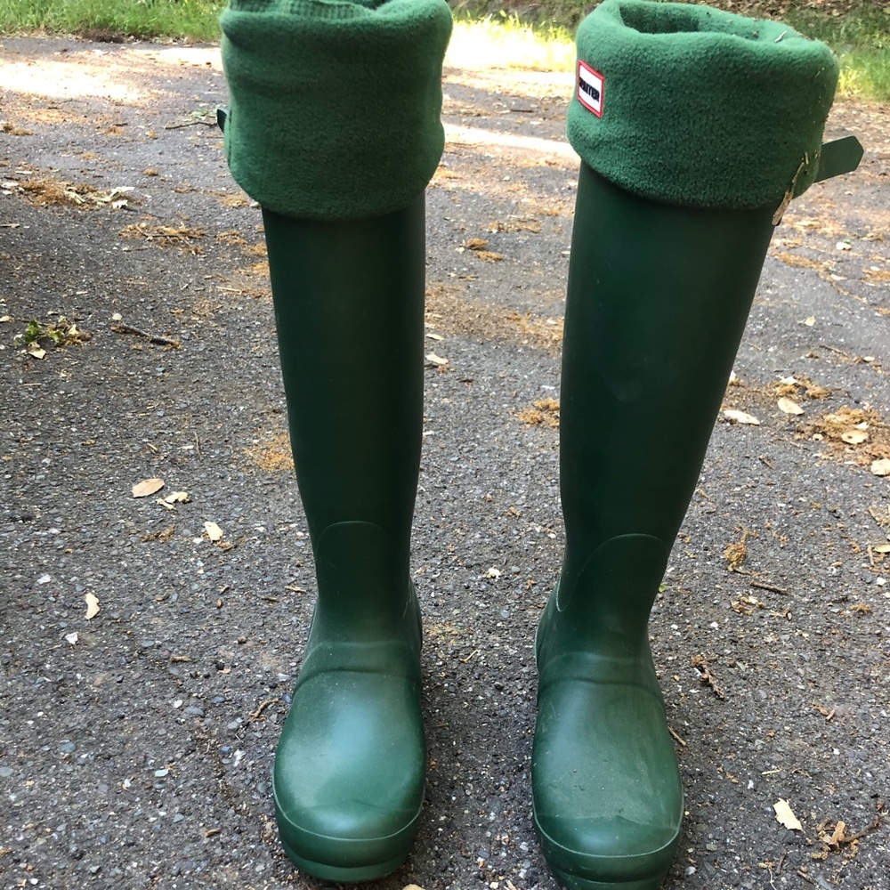 New Hunter Rain-boots w/ Matching Fleece Liners